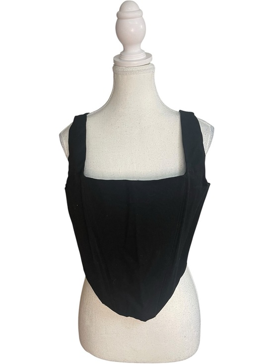 Zara Tops - Zara Collection Jacquard Corset Bodysuit Top Black